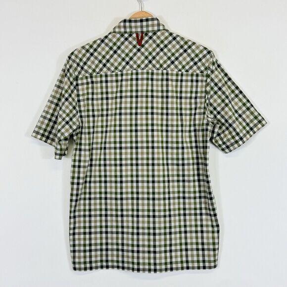 Outdoor Research OR Tan Green Plaid Short Sleeve Button Front Shirt Men's Medium - Picture 5 of 8